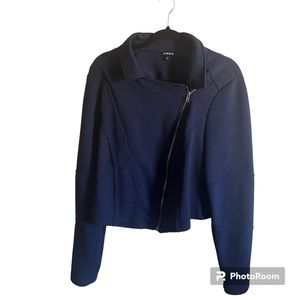 Torrid navy crop moto jacket
